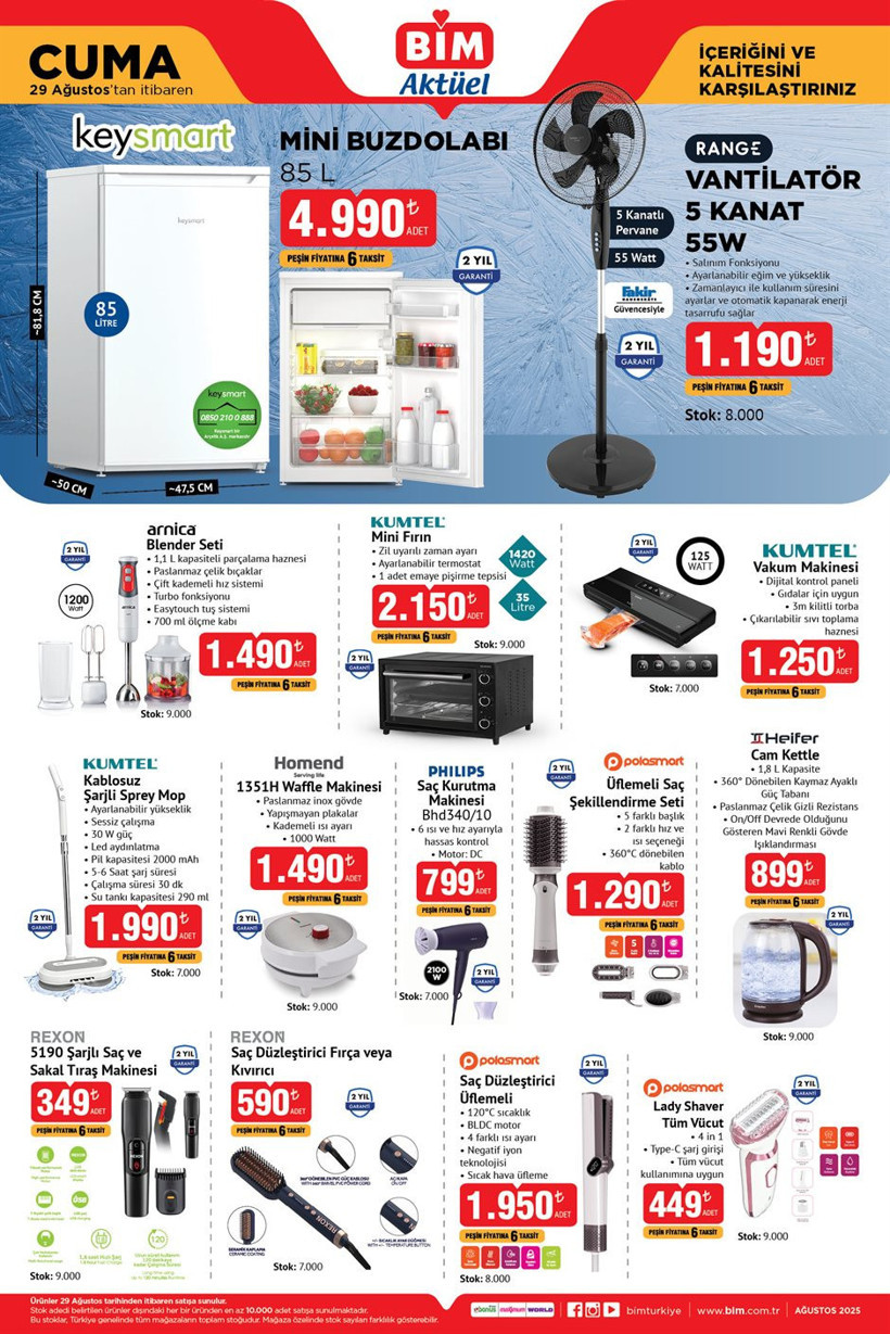 BİM 29 Ağustos Cuma Aktüel Ürünler Kataloğu 8 Bölmeli Dolap, 3 Kapaklı Ayakkabılık, Android TV Var - Resim : 3