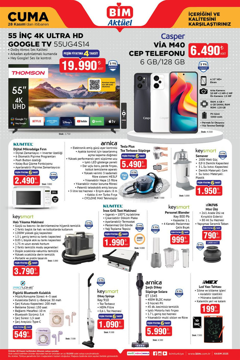 BİM Aktüel Ürünler 25-28 Kasım 2025 Kataloğu Bebek Bezi, Termal Tayt, Halı Yıkama Makinesi Var - Resim : 5