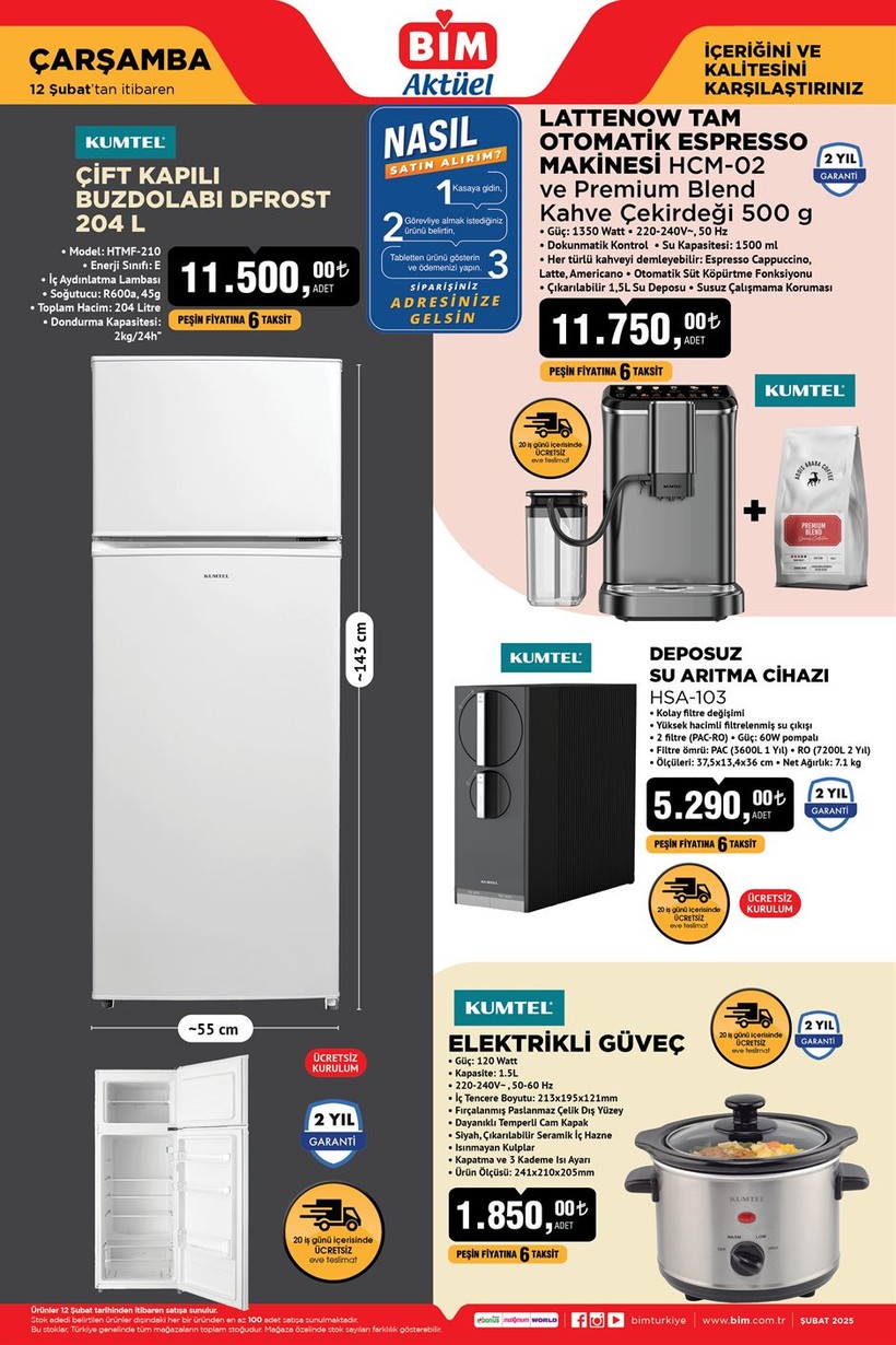 11-12 ŞUBAT BİM AKTÜEL ÜRÜNLER KATALOĞU | BİM'de Bu Hafta Delonghi Kahve Makinesi, Kazanlı Ütü.. - Resim : 3