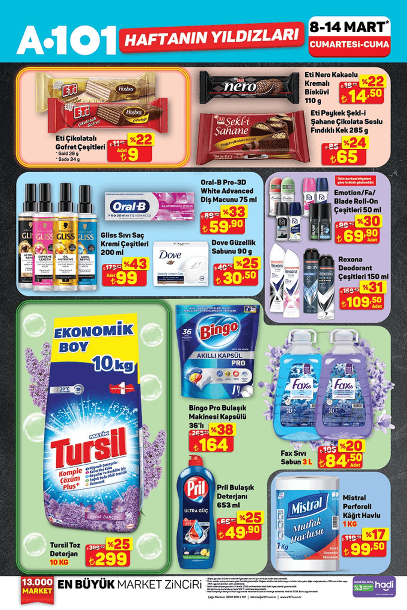 A101 8-14 MART A101 HAFYANIN YILDIZLARI 2025 | A101'de Hafta Sonu Tuvalet Kağıdı, Ayçiçek Yağı.. - Resim : 3