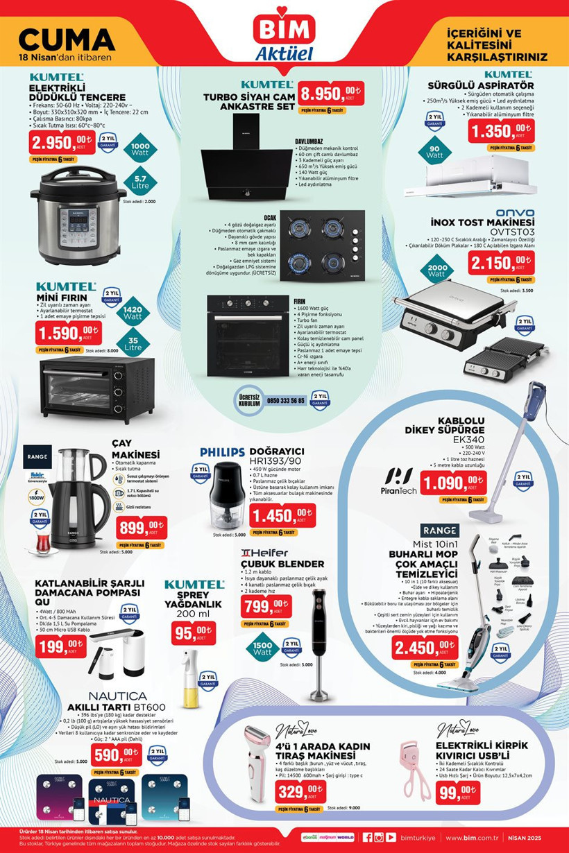 18 Nisan Cuma BİM Aktüel Ürünler Kataloğu | BİM'de Metal Ayakkabılık, Çelik Termos, Doğrayıcı Var - Resim : 1