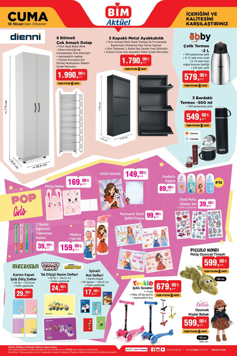 18 Nisan Cuma BİM Aktüel Ürünler Kataloğu | BİM'de Metal Ayakkabılık, Çelik Termos, Doğrayıcı Var - Resim : 2