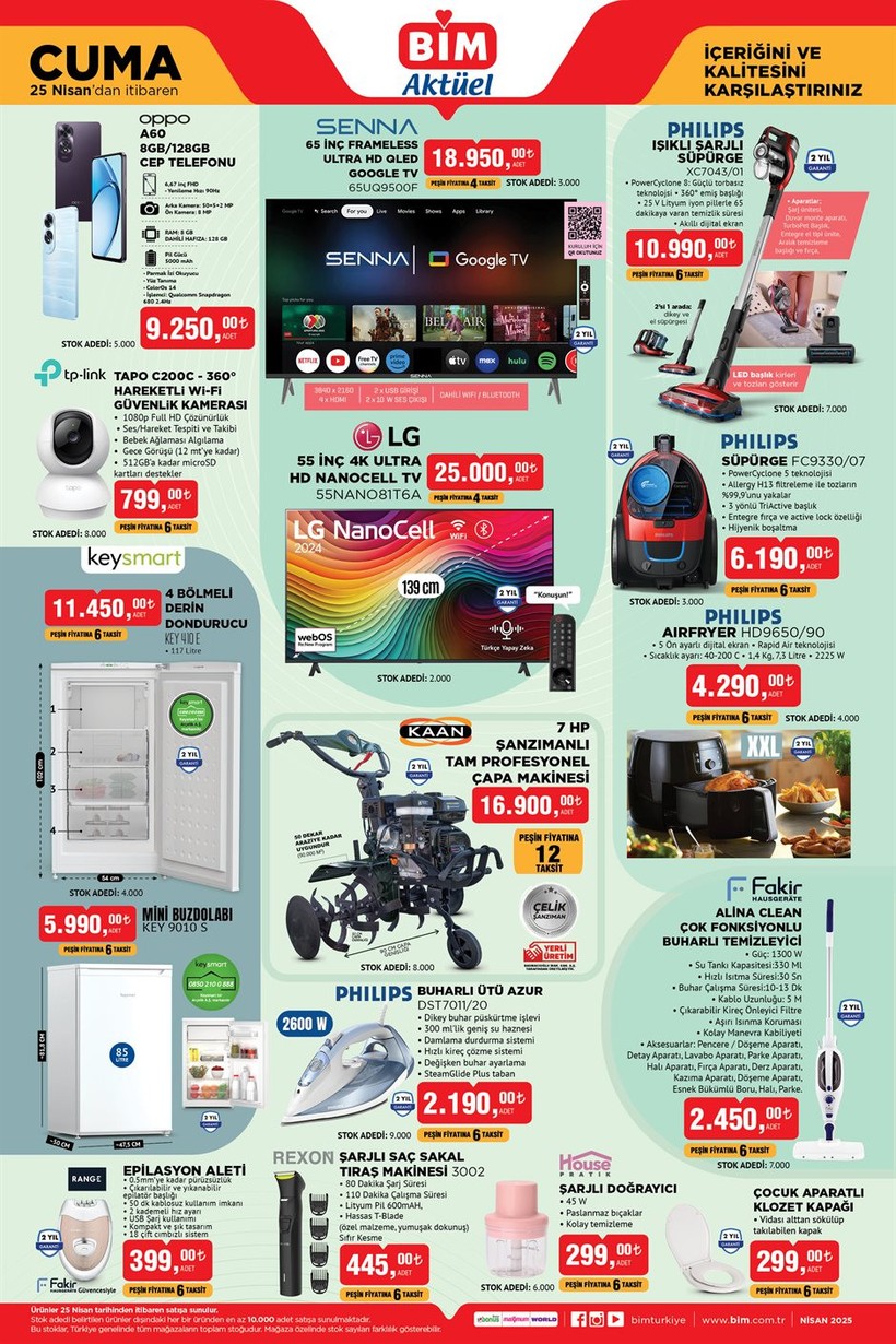 25 Nisan Cuma BİM Aktüel Ürünler Kataloğu | BİM'de Elektrikli Motor, Elektrikli Bisiklet Kaçmaz - Resim : 1