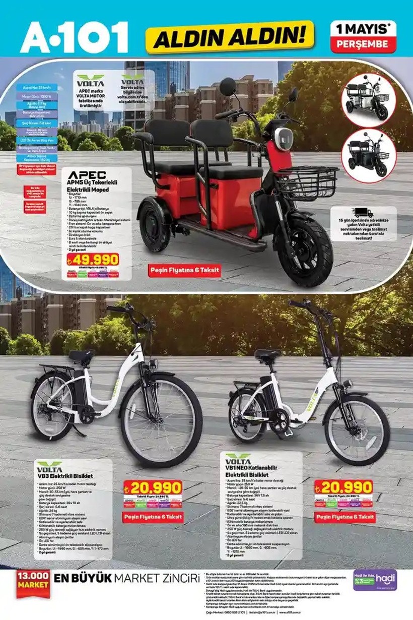 A101 Aktüel Ürünler Kataloğu 1 Mayıs Fiyatları | 1 Mayıs A101 Katalog Bu Hafta Elektrikli Moped Var - Resim : 2
