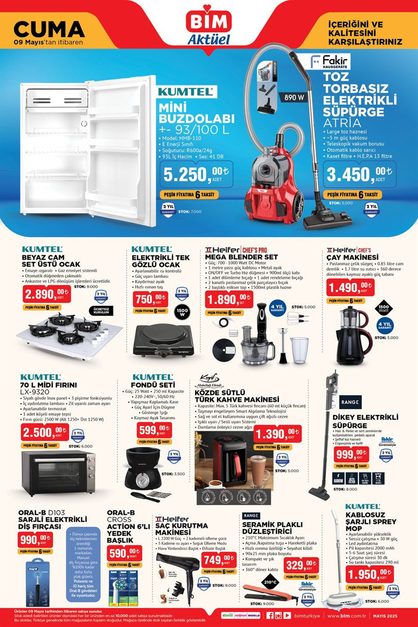 9 Mayıs BİM Kataloğu 2025 Arazi Aracı, Düdüklü Tencere, Motosiklet, Mini Buzdolabı Satılıyor - Resim : 4