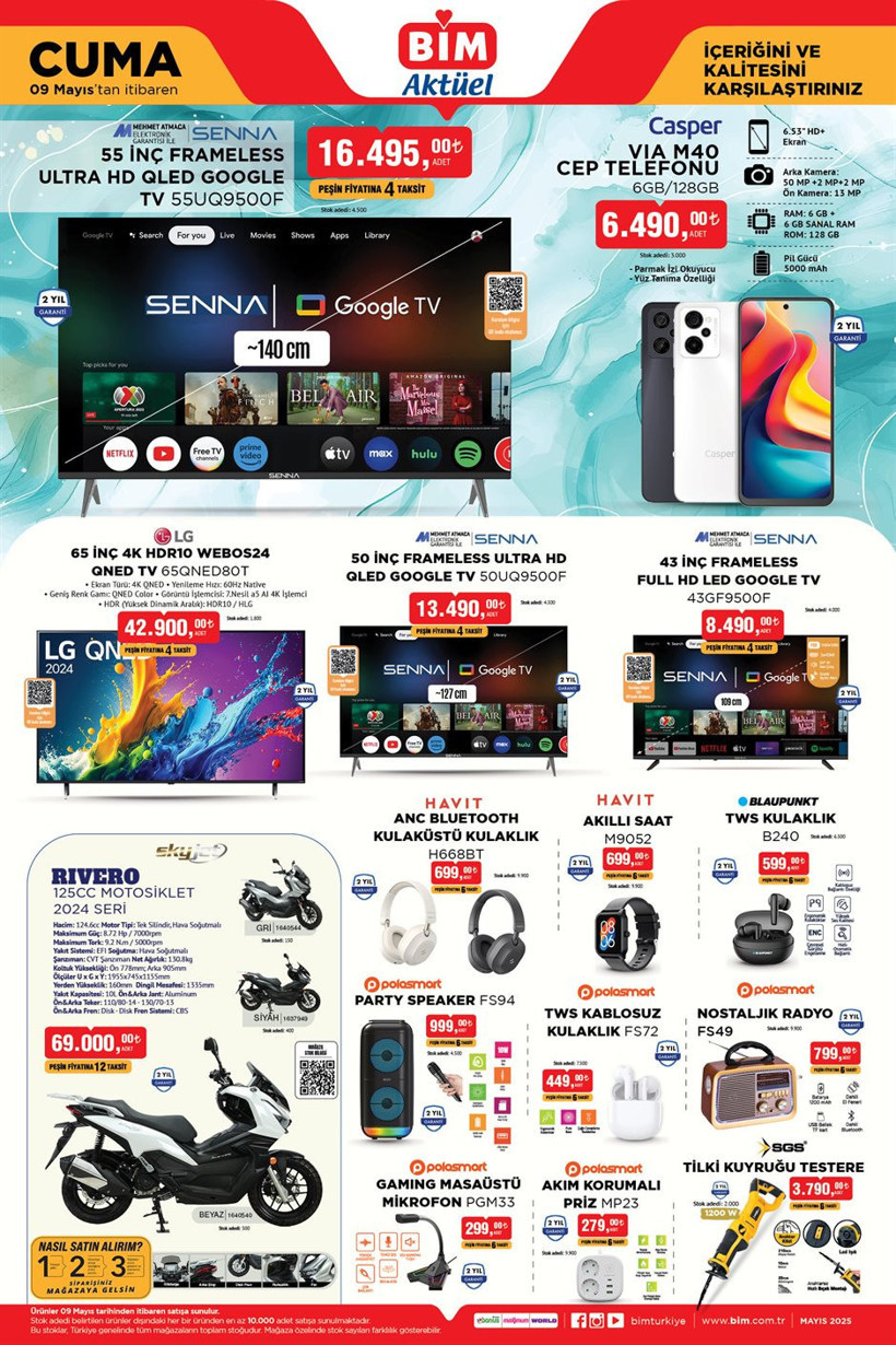 9 Mayıs BİM Kataloğu 2025 Arazi Aracı, Düdüklü Tencere, Motosiklet, Mini Buzdolabı Satılıyor - Resim : 3