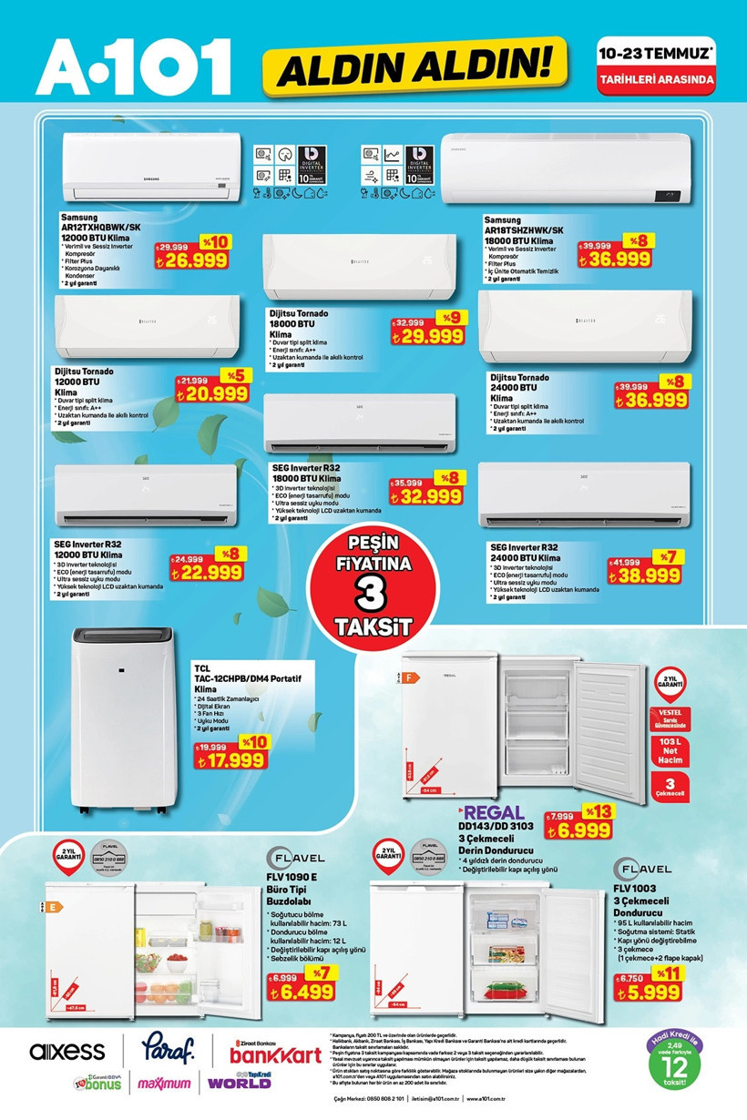 A101 10-16 Temmuz Aktüel Ürünleri 2025: A101'e Klima, Televizyon, Bisiklet, El Arabası Geliyor - Resim : 3