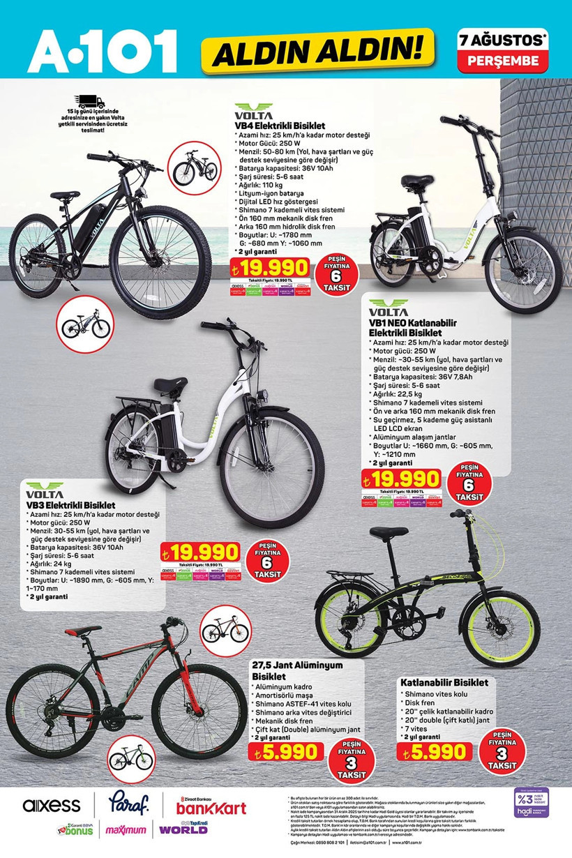 A101 AKTÜEL 7 AĞUSTOS 2025 : A101'de Bu Perşembe Elektrikli Bisiklet, Oto Ürünleri, Güneşlik Var - Resim : 5