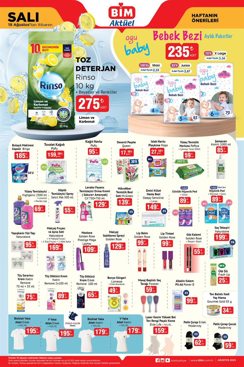 BİM AKTÜEL 19 AĞUSTOS SALI KATALOĞU 2025 | 19 Ağustos Salı BİM Markete 10 Kilo Toz Deterjan Geliyor - Resim : 3
