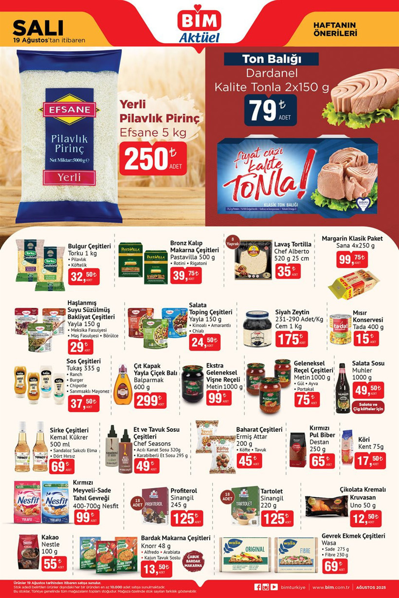 19 AĞUSTOS BİM AKTÜEL ÜRÜNLER KATALOĞU Rinso Toz Deterjan, Bebek Bezi, Bulaşık Makinesi Kapsülü Var - Resim : 1