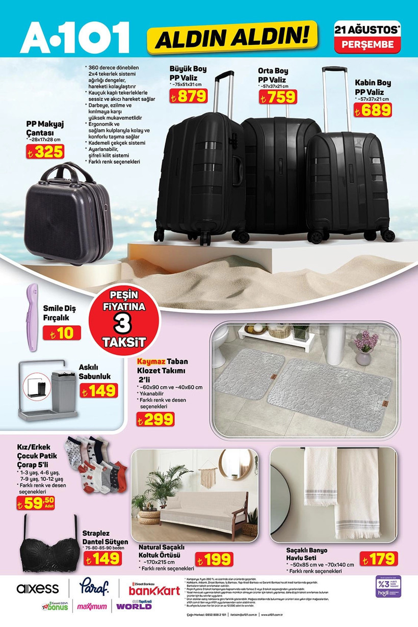 A101 21 Ağustos Perşembe Aktüel Katalog Overlok Makinesi, Üç Tekerlekli Moped, Darbeli Matkap Geldi - Resim : 4