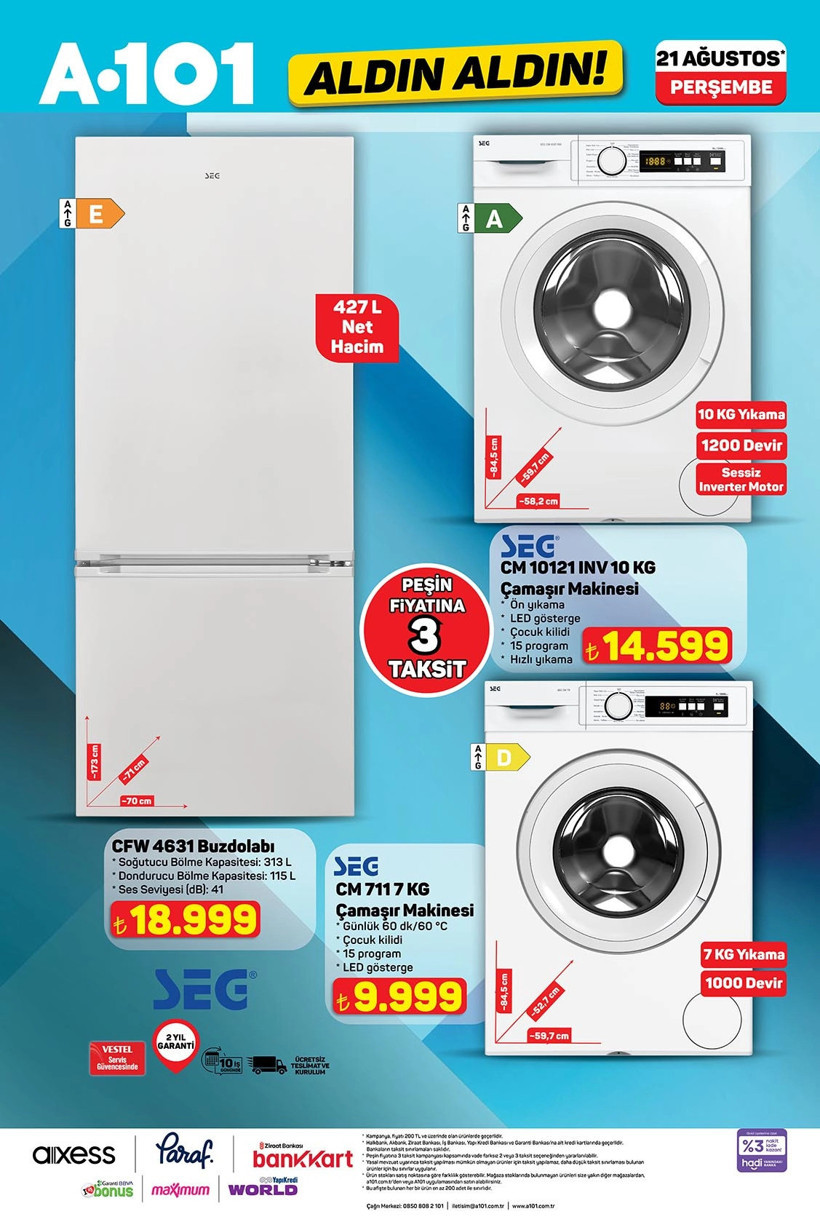 A101 21 Ağustos Perşembe Aktüel Katalog Overlok Makinesi, Üç Tekerlekli Moped, Darbeli Matkap Geldi - Resim : 5