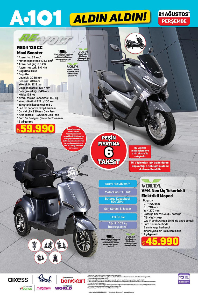 A101 21 Ağustos Perşembe Aktüel Katalog Overlok Makinesi, Üç Tekerlekli Moped, Darbeli Matkap Geldi - Resim : 3