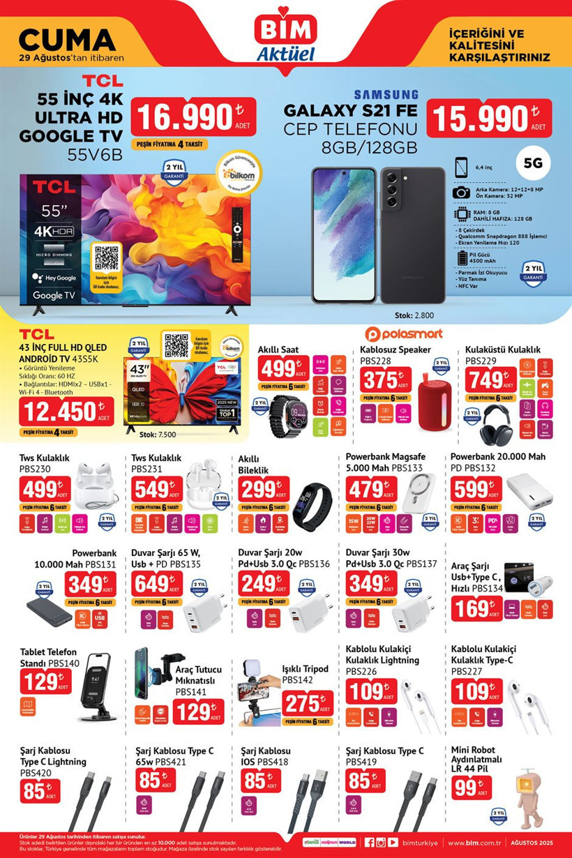 BİM 29 Ağustos Cuma Aktüel Ürünler Kataloğu 8 Bölmeli Dolap, 3 Kapaklı Ayakkabılık, Android TV Var - Resim : 2