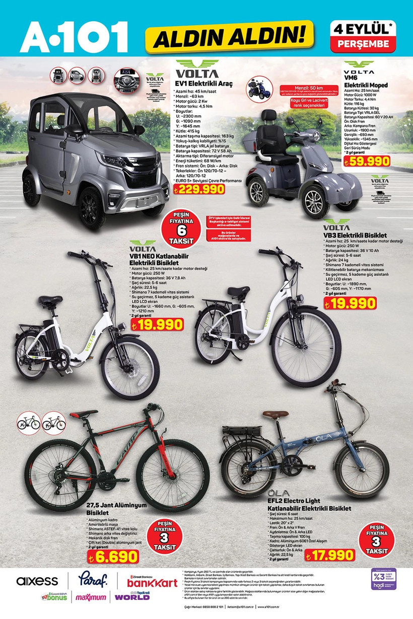 04 EYLÜL PERŞEMBE A101 AKTÜEL ÜRÜNLER KATALOĞU Singer Dikiş Makinesi, Volta Araba Geldi - Resim : 4