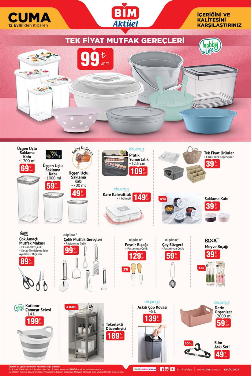 BİM 9-12 EYLÜL AKTÜEL ÜRÜNLER KATALOĞU 2025 Bu Salı ve Cuma Dik Süpürge, Ankastre Set, Ağız Duşu Var - Resim : 4