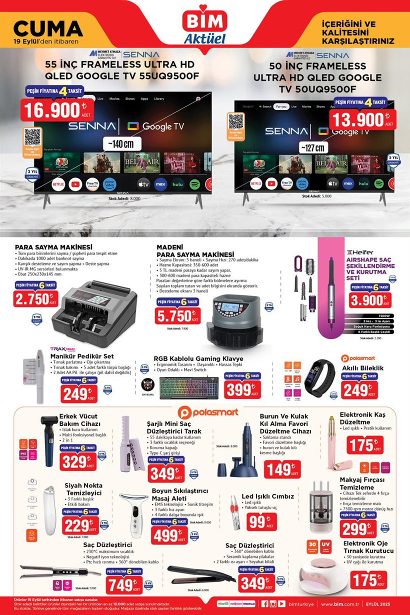 BİM 16-19 Eylül Aktüel Ürünler Kataloğu 2025 Para Sayma Makinesi Geliyor - Resim : 6