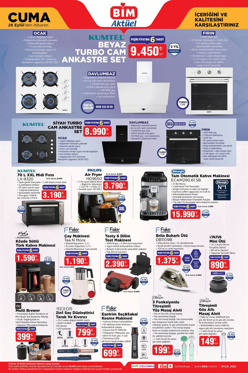 BİM 23-26 Eylül Aktüel Kataloğu 2025 Turbo Cam Ankastre Set, Kahve Makinesi, Yüz Masaj Aleti Geliyor - Resim : 4