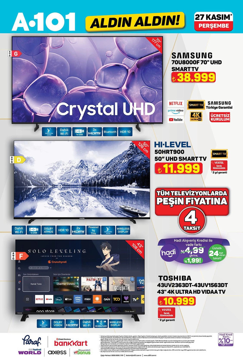 27 Kasım Perşembe A101 Aktüel Kataloğu Elektrikli Ev Aletleri, Volta Motosiklet, Buharlı Ütü Var - Resim : 5