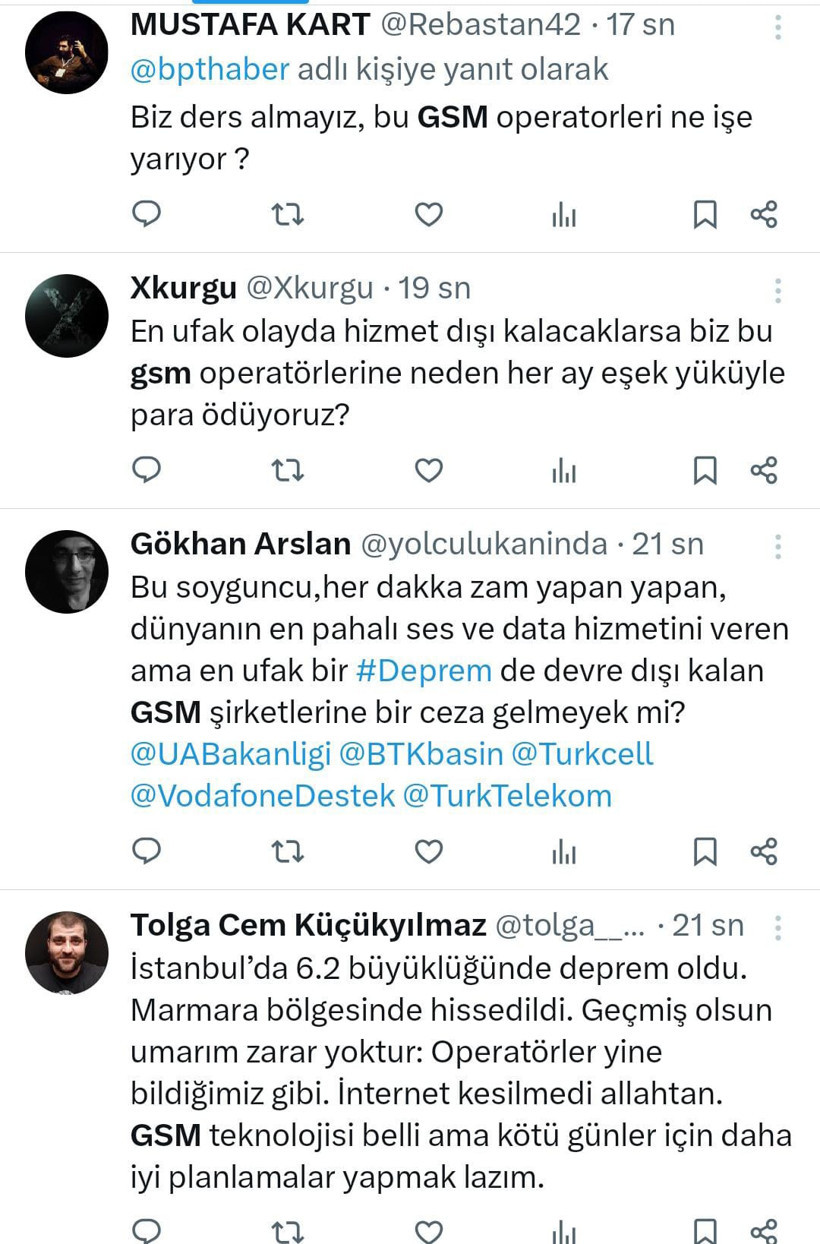 Deprem oldu telefonlar çekmiyor GSM operatörleri yine sınıfta kaldı! - Resim : 1