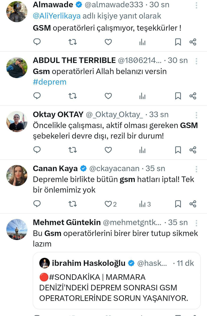 Deprem oldu telefonlar çekmiyor GSM operatörleri yine sınıfta kaldı! - Resim : 2