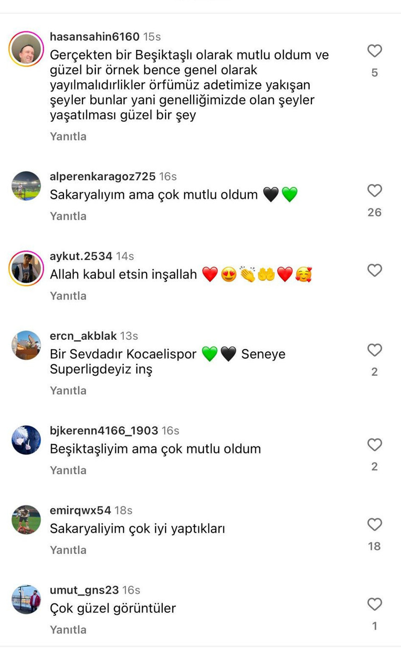 Sakaryaspor ve Beşiktaş taraftarından Kocaelispor’a tebrik - Resim : 1