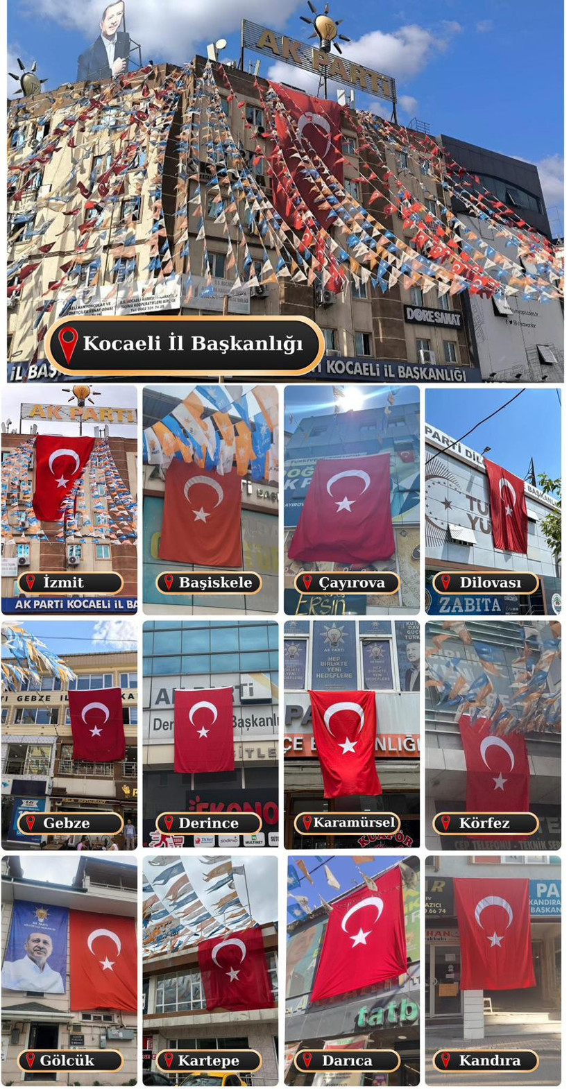 Erdoğan talimat verdi, teşkilat binalarına Türk Bayrağı asıldı - Resim : 1