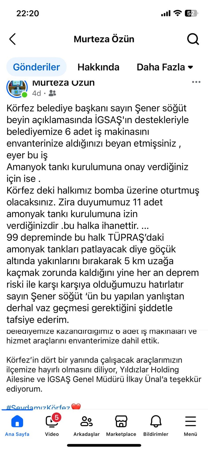Murtaza Uzun'dan Şener Söğüt'e: Halkımızı bomba üzerine oturtulmuş olacaksınız - Resim : 1