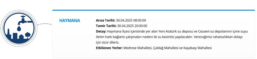 ANKARA HAYMANA SU KESİNTİSİ 12 Saat Boyunca Yok! Ankara'da Sular Ne Zaman Gelecek? - Resim : 1