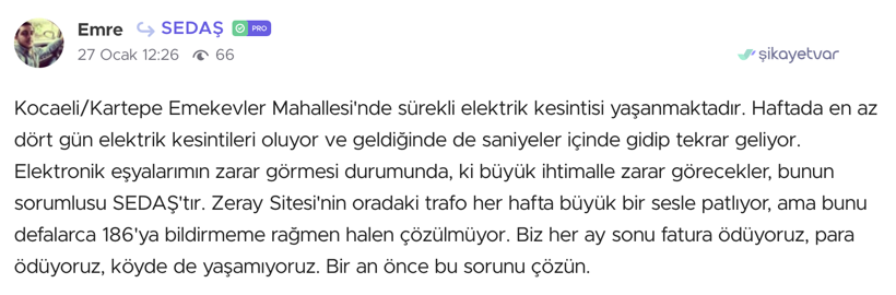 Kocaeli’nin tüm ilçelerinde şikayetin adı; SEDAŞ - Resim : 1