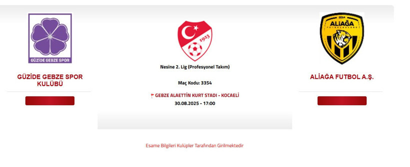 Güzide Gebze – Aliağa maçının stadı belli oldu - Resim : 1
