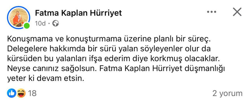 Fatma Kaplan Hürriyet konuşma 'yapamadı': Yalanları ifşa ederim diye! - Resim : 1