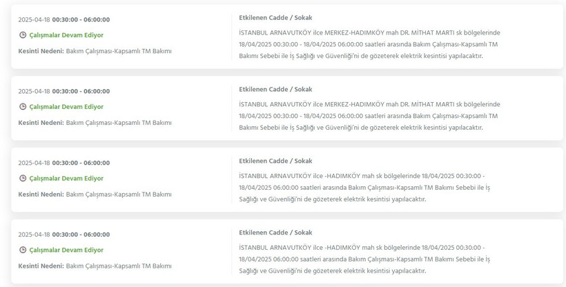 İstanbul Elektrik Kesintisi 18 Nisan 2025 : İstanbul'da Elektrikler Ne Zaman Gelecek? - Resim : 1