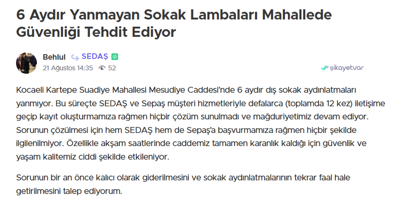 Sokak lambaları şikayet konusu oldu! "6 aydır yanmıyor" - Resim : 1
