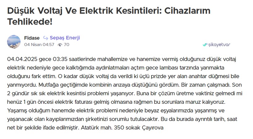 Kocaeli'de vatandaş elektrik kesintilerinden şikayetçi: Cihazlarım tehlikede! - Resim : 1