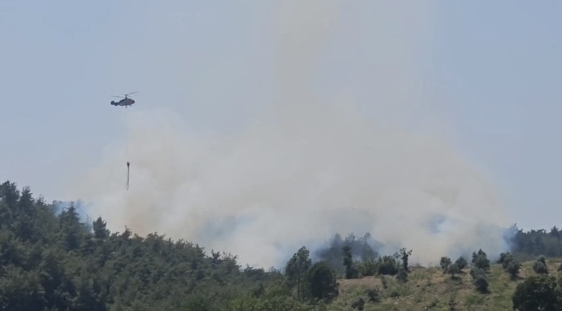 Orman yangını havadan ve karadan yapılan müdahale ile söndürüldü - Resim : 2
