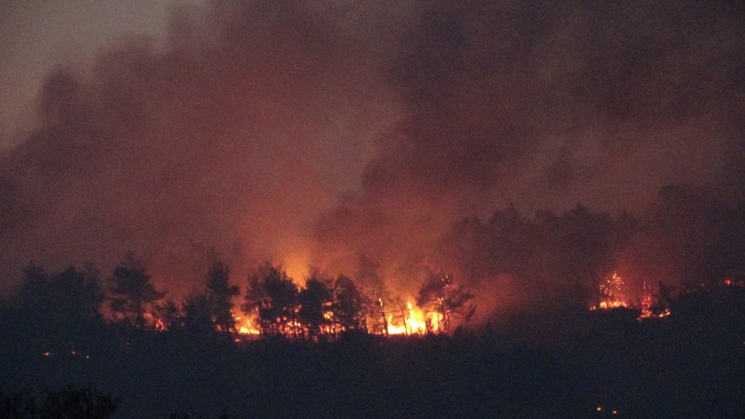 Orman yangınına karadan müdahale devam ediyor - Resim : 2