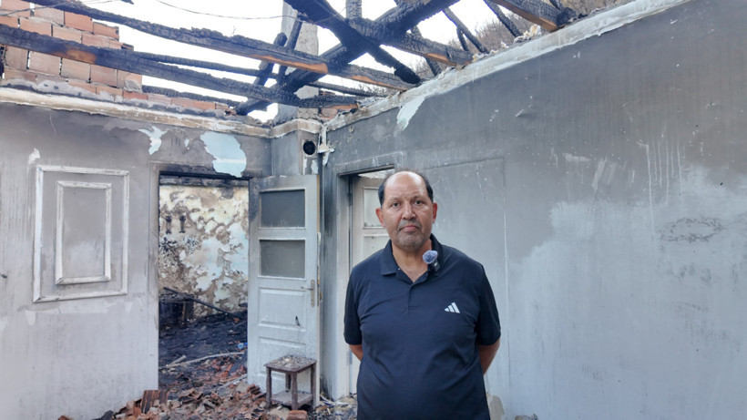 Yangında evi zarar gören vatandaşa yardım eli - Resim : 1