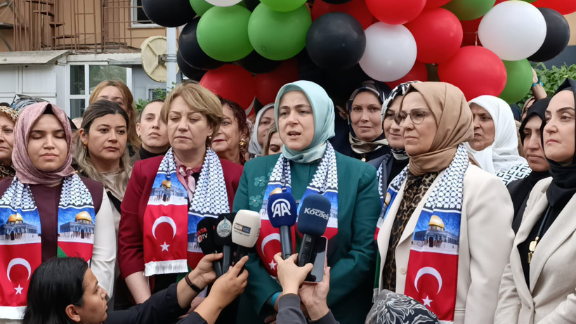Genel Başkanları geldi! AK Kadınlar Filistin için gökyüzüne balonlar bıraktı - Resim : 1