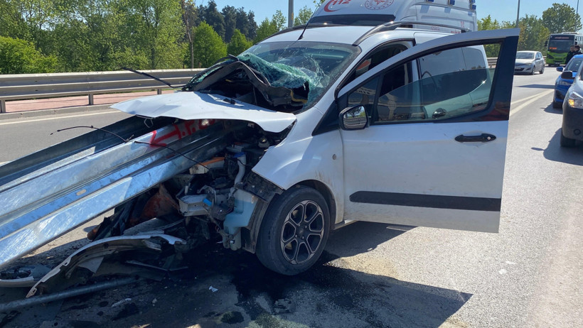 Kontrolden çıkan araç bariyere girdi! - Resim : 3