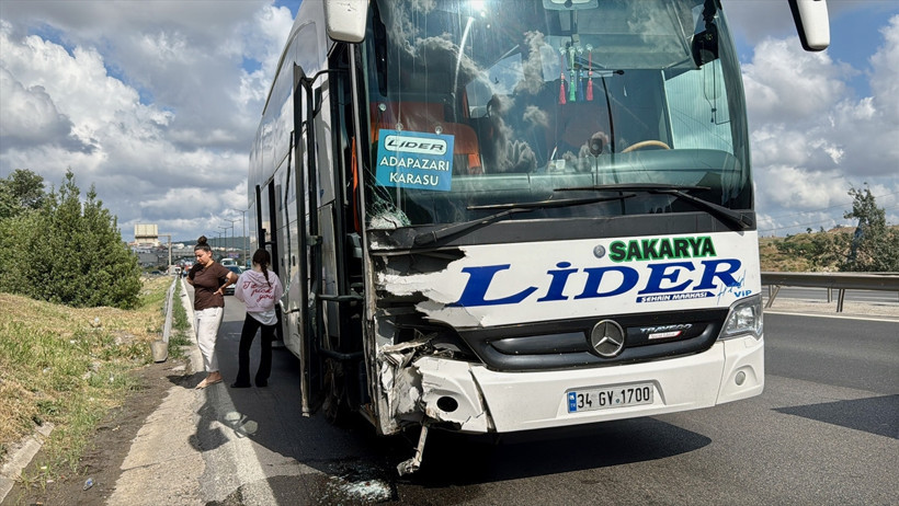 Otomobil ile otobüs çarpıştı! 3 kişi yaralandı - Resim : 2