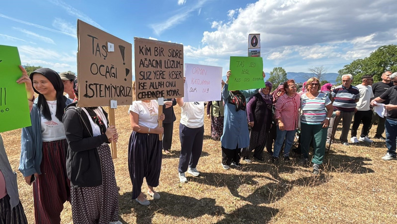 Köylüler taş ocağına karşı eylem yaptı - Resim : 3