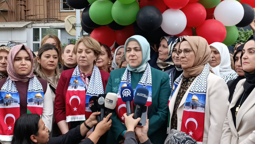 Genel Başkanları geldi! AK Kadınlar Filistin için gökyüzüne balonlar bıraktı - Resim : 4
