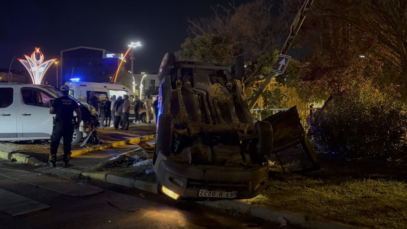 İki ticari araç birbirine girdi! Takla attı... - Resim : 2