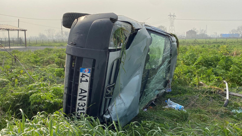 Kontrolden çıkan araç takla attı, sürücüsü ölümden döndü! - Resim : 2