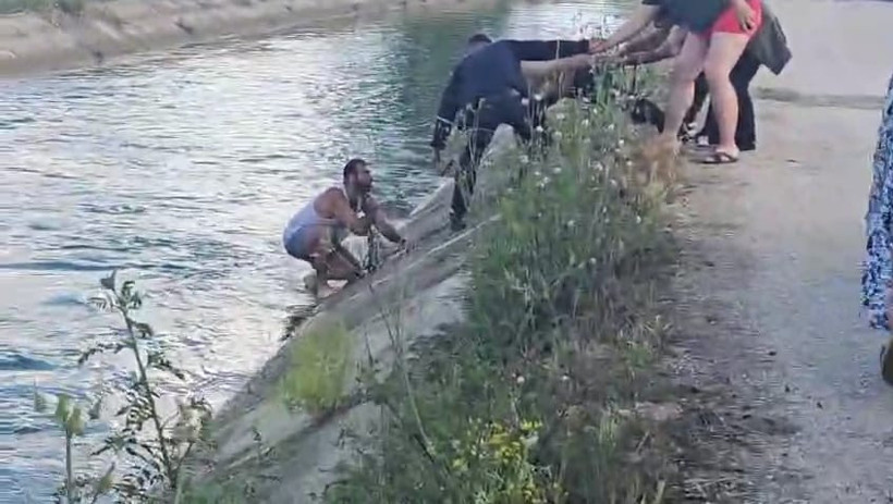 Sulama kanalına uçtu! Yardımı kabul etmedi - Resim : 2
