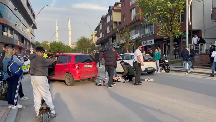 Otomobille çarpışan motosiklet sürücüsü ölümden döndü - Resim : 3