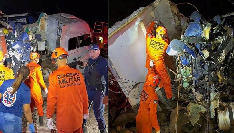 Yolcu otobüsüyle kamyon çarpıştı: 11 ölü 45 yaralı - Resim: 1