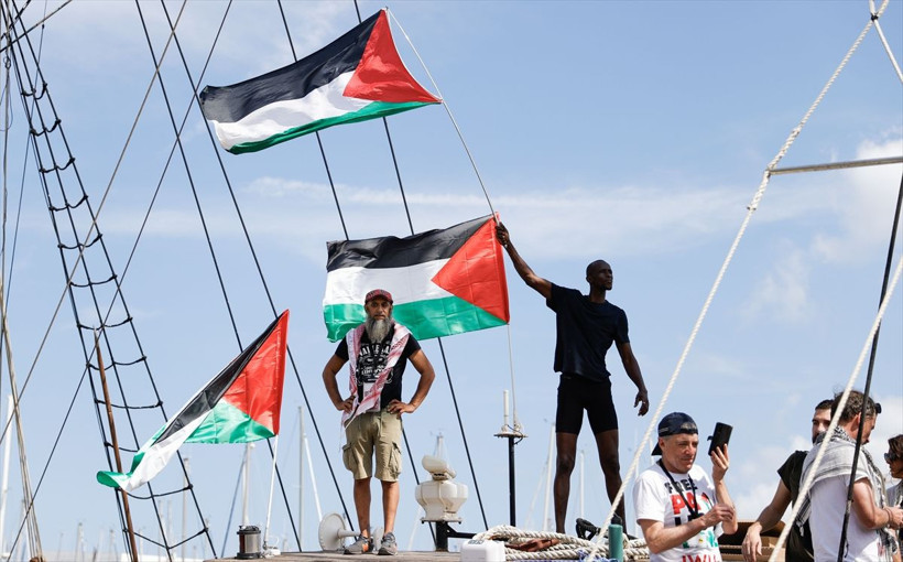 Onlarca tekne İsrail'in ablukasını kırmak ve Filistin ile dayanışma için Akdeniz'de yelken açtı - Resim: 3