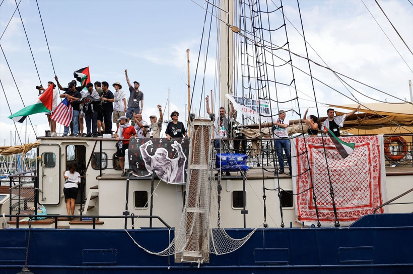 Onlarca tekne İsrail'in ablukasını kırmak ve Filistin ile dayanışma için Akdeniz'de yelken açtı - Resim: 11